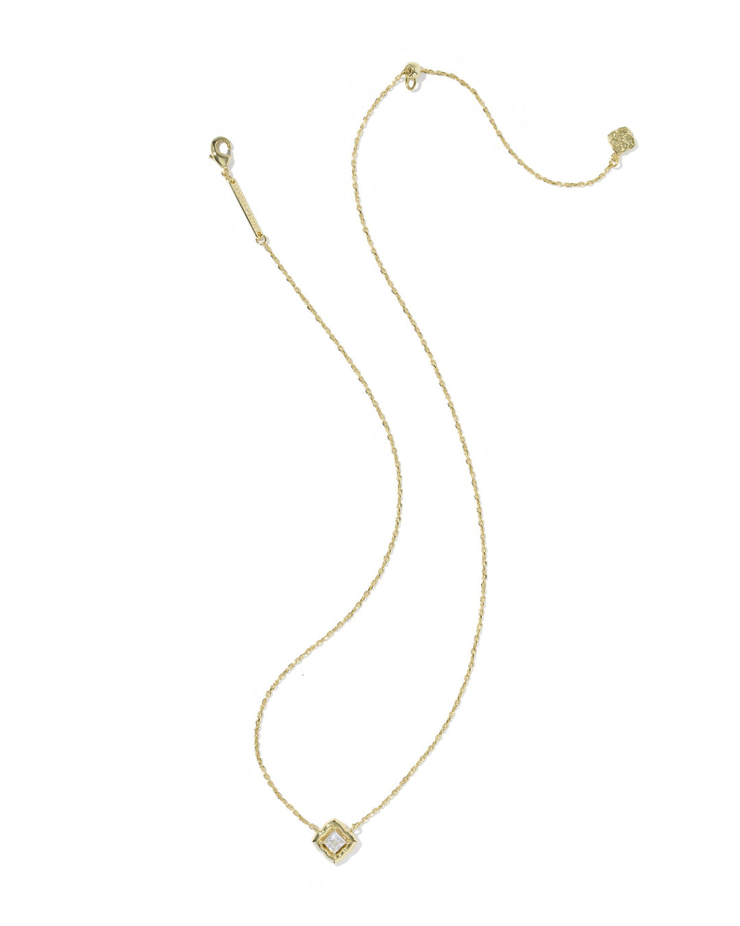 KENDRA SCOTT MALLORY CRYSTAL SHORT PENDANT NECKLACE - GOLD WHITE