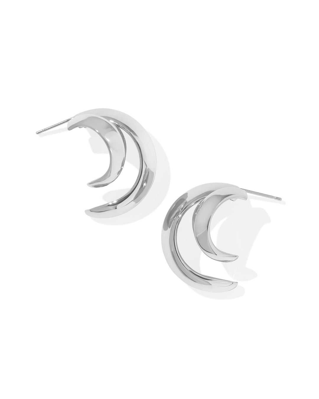 LIANA DOUBLE HOOP EARRINGS - SILVER