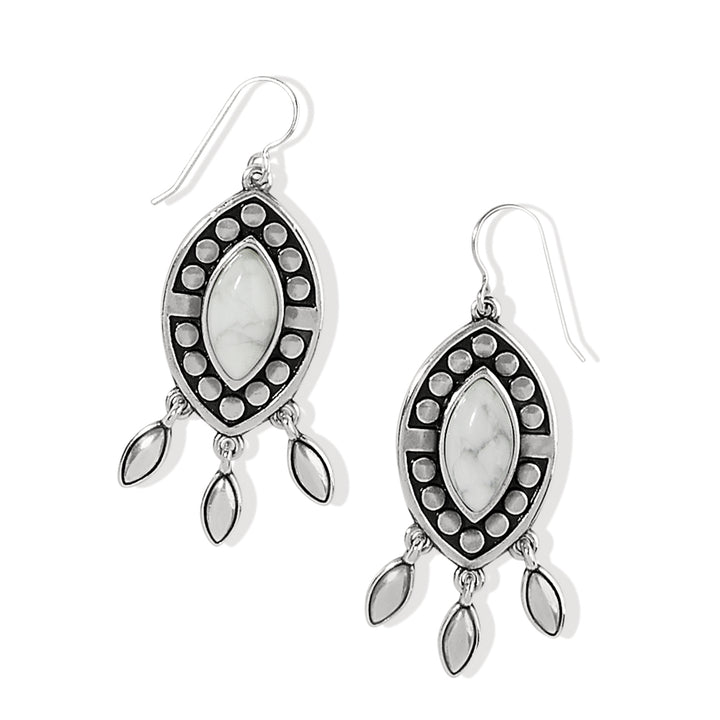 PEBBLE DOT DREAM HOWLITE FRENCH WIRE EARRINGS - SILVER-WHITE