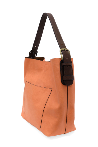 CLASSIC HOBO COFFEE HANDLE HANDBAG - CORAL PEACH