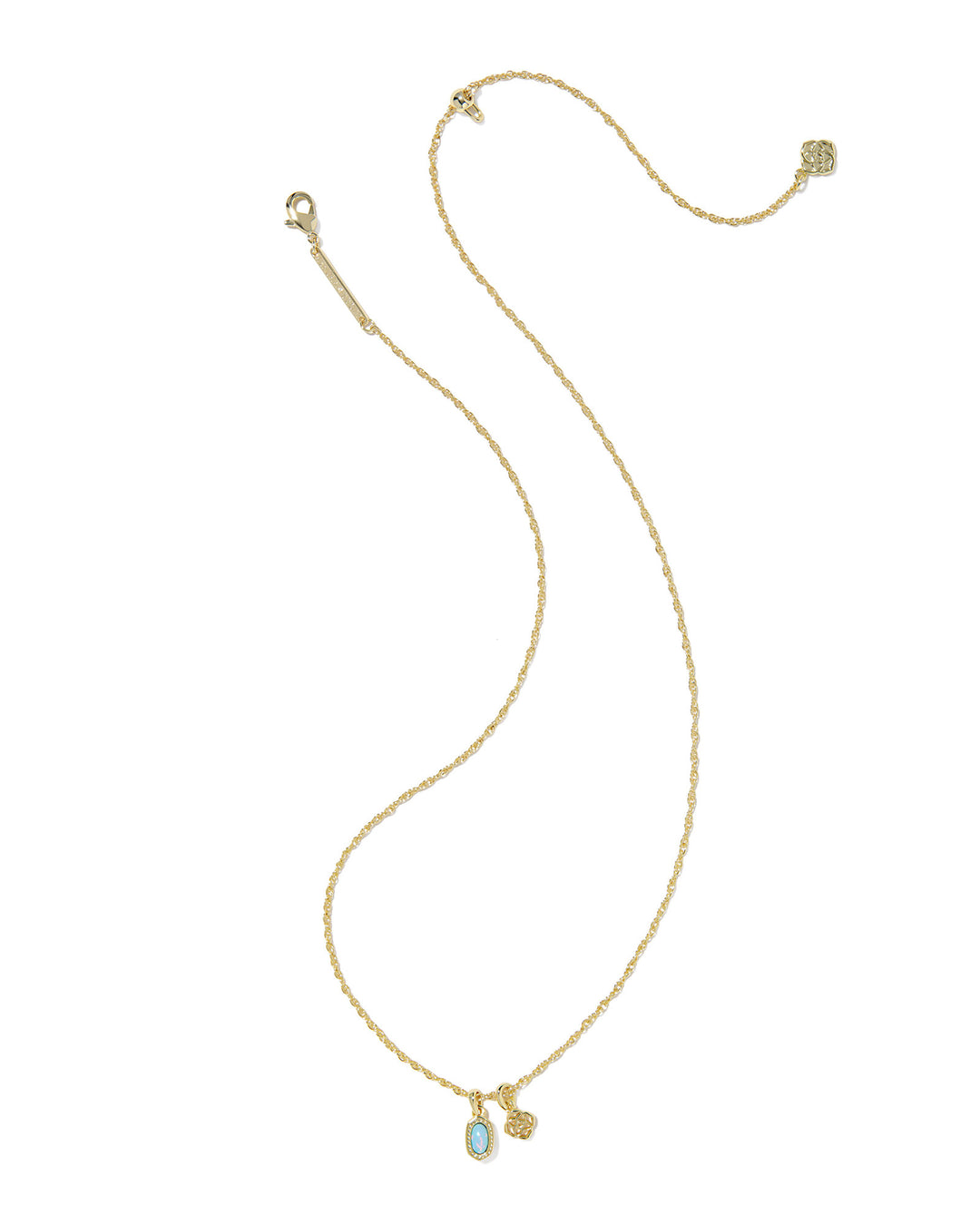 KENDRA SCOTT MINI ELISA DIRA NECKLACE - GOLD BLUE OPAL
