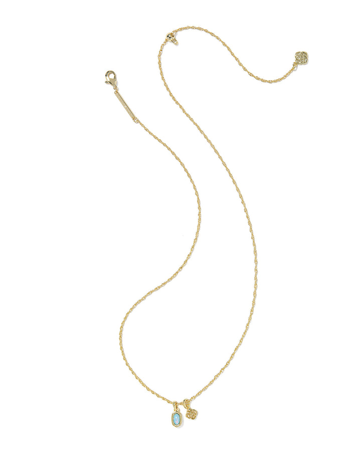 KENDRA SCOTT MINI ELISA DIRA NECKLACE - GOLD BLUE OPAL