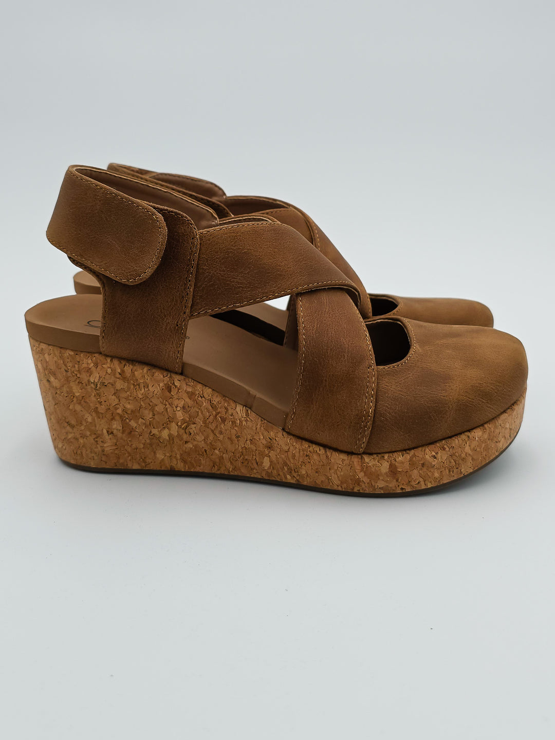 CORKY'S 'CASE CLOSED' WEDGE SANDALS - TAN