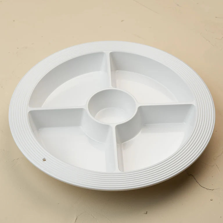 melamine divided dish- pinstripes