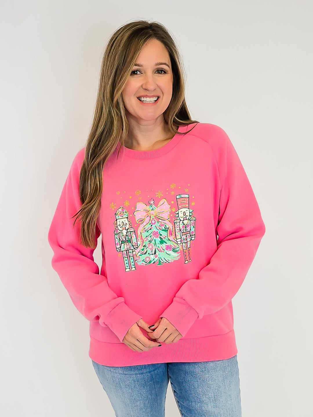 SUGAR PLUM NUTCRACKER SWEATSHIRT - PINK