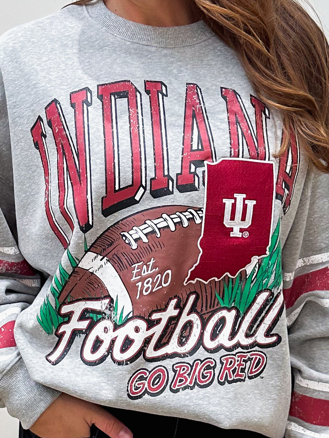 IU MULTIMEDIA OVERSIZED FLEECE SWEATSHIRT - HEATHER GRAY