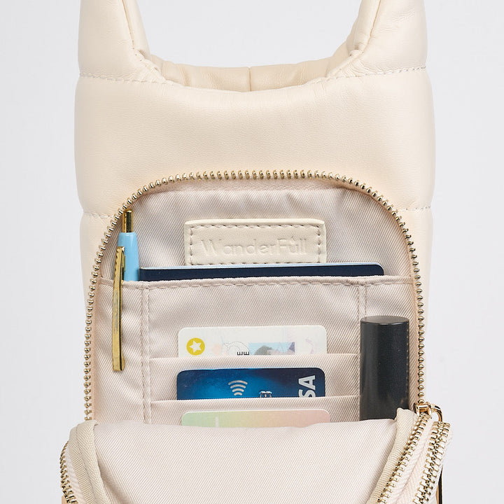 CROSSBODY VEGAN LEATHER HYDROBAG W/STRAP BUNDLE - IVORY