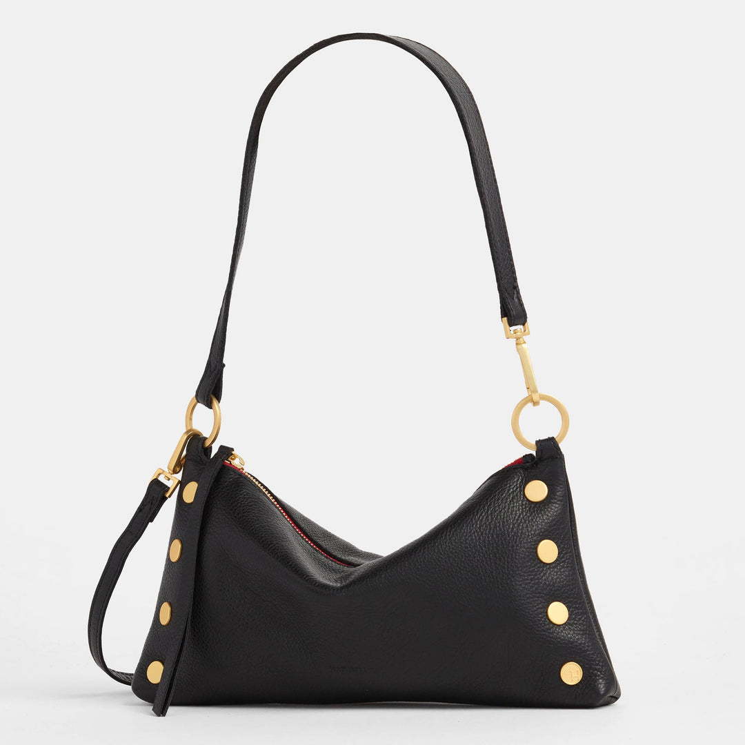 HAMMIITT KYLE HANDBAG - BLACK/BRUSHED GOLD RED ZIP