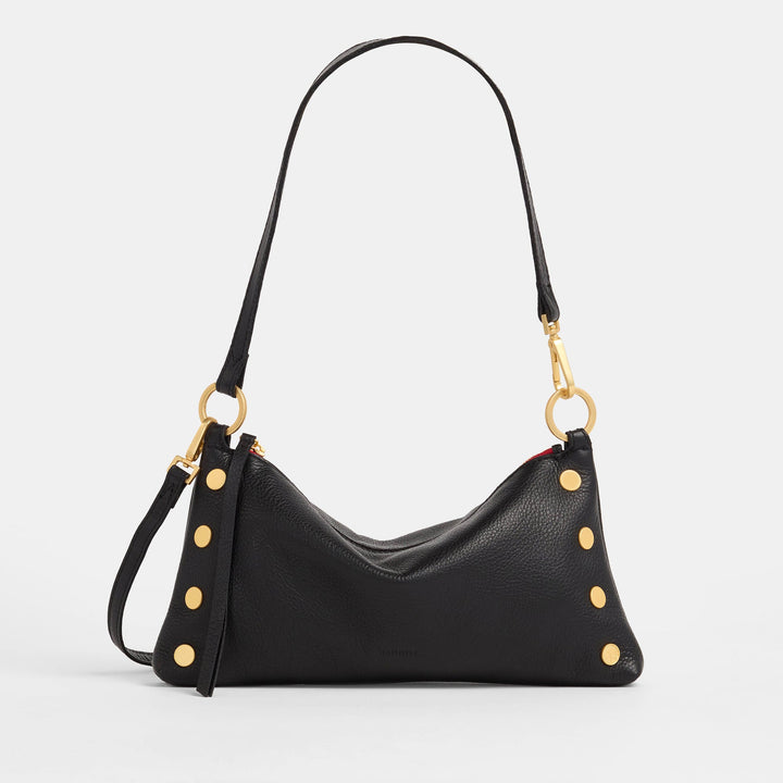HAMMIITT KYLE HANDBAG - BLACK/BRUSHED GOLD RED ZIP
