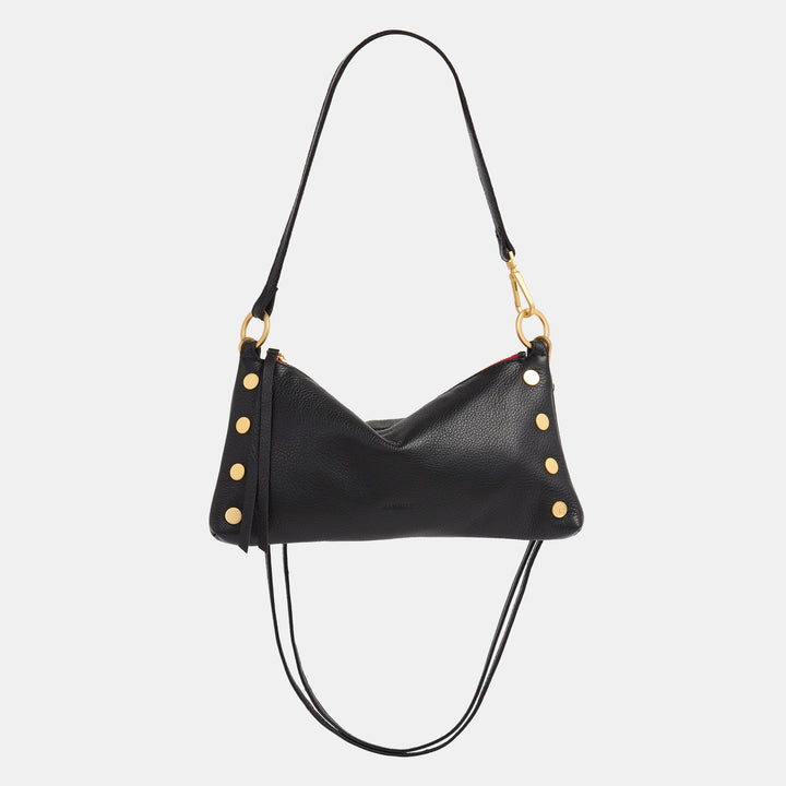 HAMMIITT KYLE HANDBAG - BLACK/BRUSHED GOLD RED ZIP