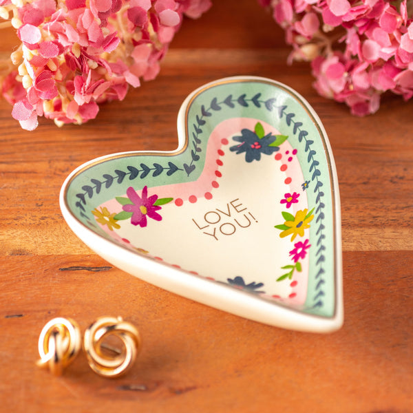 SMALL HEART TRINKET TRAY - LOVE YOU