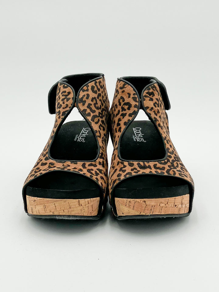 CORKY'S 'FRISKY' WEDGE SANDALS - LEOPARD