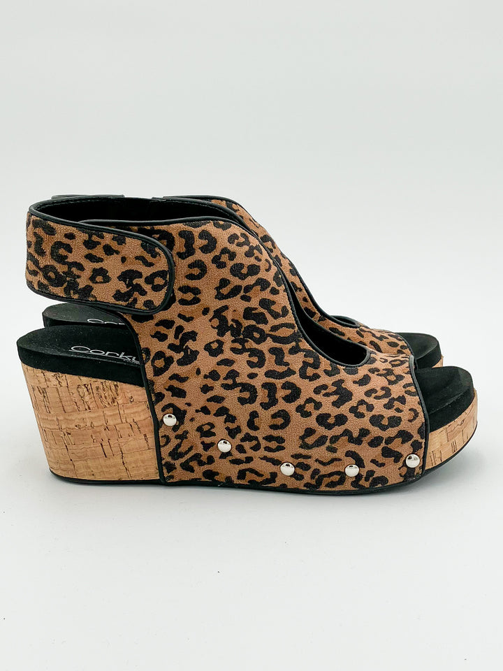 CORKY'S 'FRISKY' WEDGE SANDALS - LEOPARD