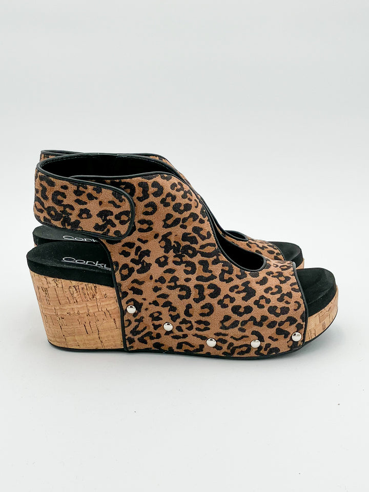 CORKY'S 'FRISKY' WEDGE SANDALS - LEOPARD