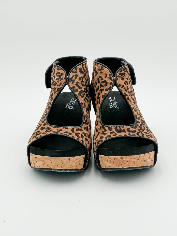 CORKY'S 'FRISKY' WEDGE SANDALS - LEOPARD