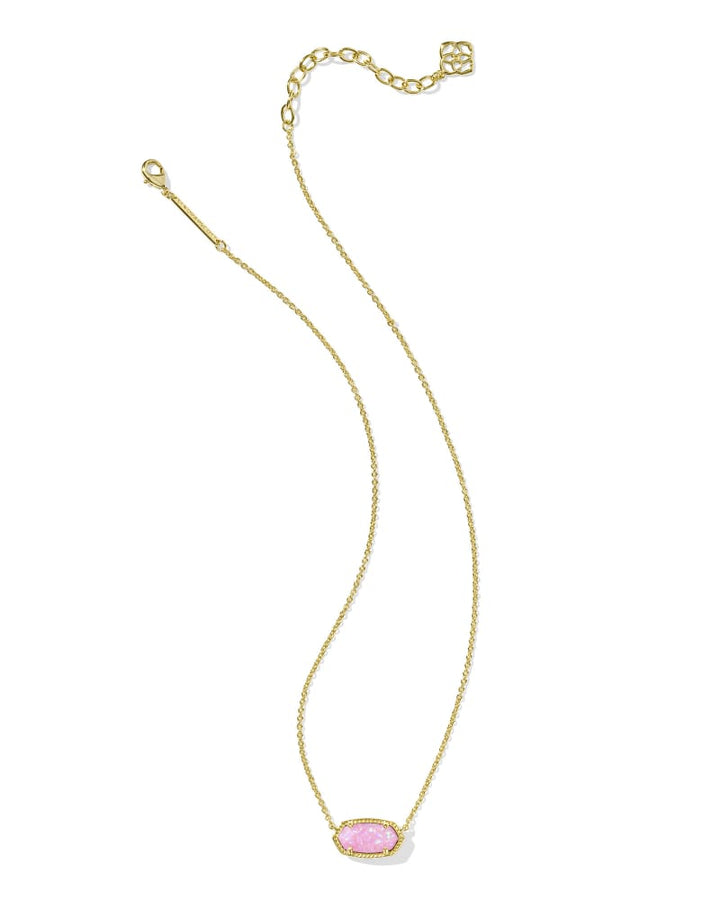 KENDRA SCOTT ELISA SHORT PENDANT NECKLACE - GOLD CARNATION KYOCERA OPAL