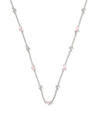 KENDRA SCOTT HAVEN STRAND NECKLACE - SILVER PINK ENAMEL