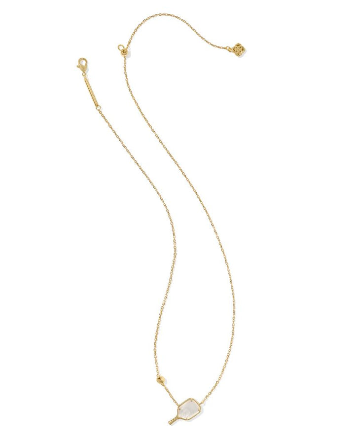 KENDRA SCOTT PICKLEBALL SHORT PENDANT NECKLACE - GOLD IVORY MOP