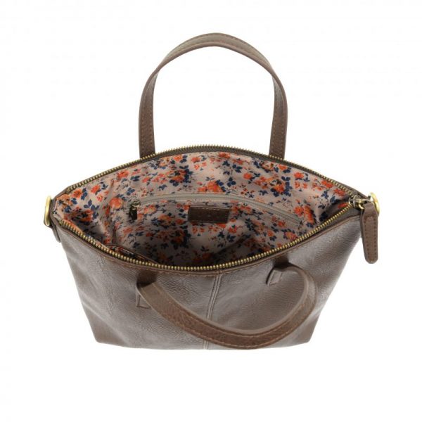 KIM TOP ZIP MEDIUM TOTE - CHOCOLATE