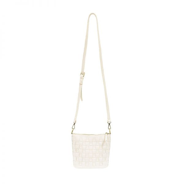 MACI WOVEN CROSSBODY BAG - WHITE