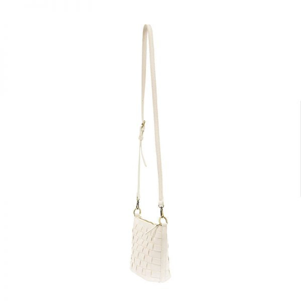 MACI WOVEN CROSSBODY BAG - WHITE