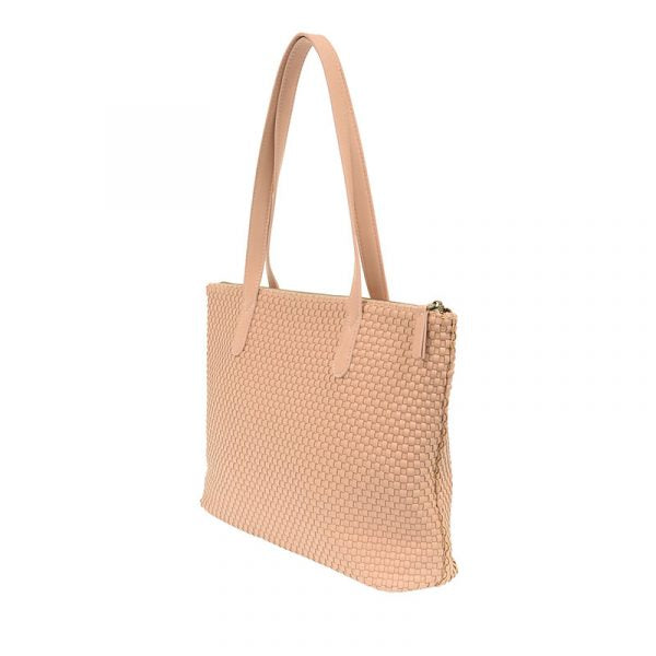 SHELLY WOVEN TOTE BAG - BLUSH