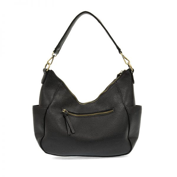 TRISH CONVERTIBLE HOBO BAG - BLACK