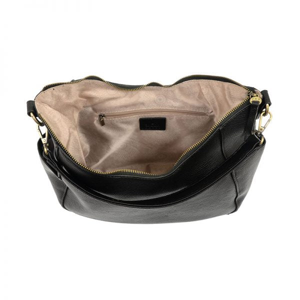 TRISH CONVERTIBLE HOBO BAG - BLACK