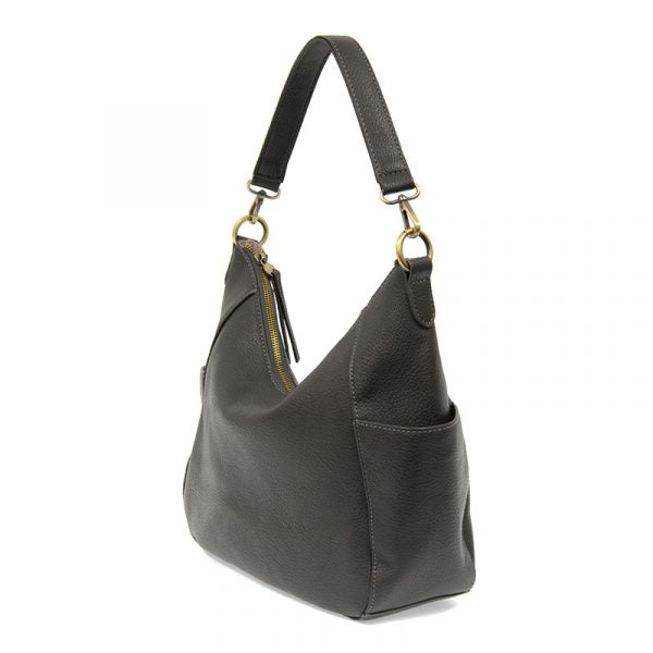 TRISH CONVERTIBLE HOBO BAG - CHARCOAL