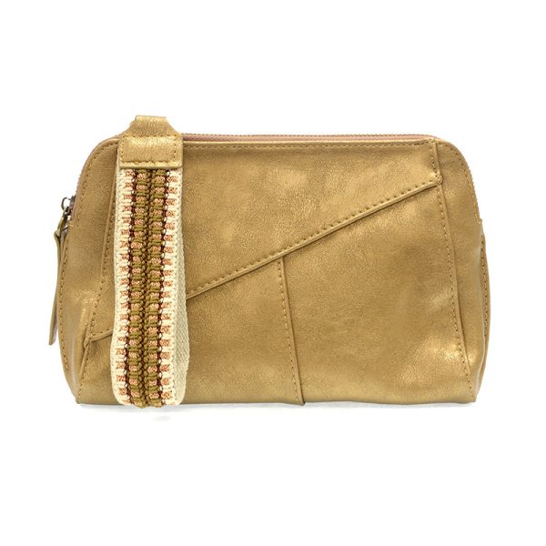 GIGI CROSSBODY W/WOVEN WRIST STRAP - METALLIC GOLD