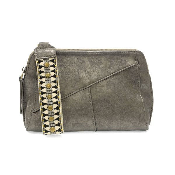 GIGI CROSSBODY W/WOVEN WRIST STRAP - METALLIC DARK CHROME