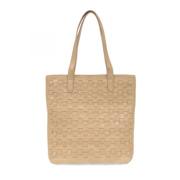 WILLA WOVEN NORTH/SOUTH TOTE - BUFF