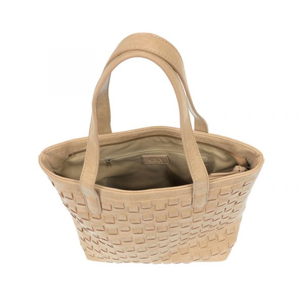 WILLA WOVEN NORTH/SOUTH TOTE - BUFF