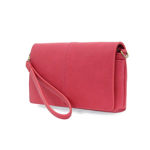 EVERLY ORGANIZER FLAP CROSSBODY - BRIGHT PINK