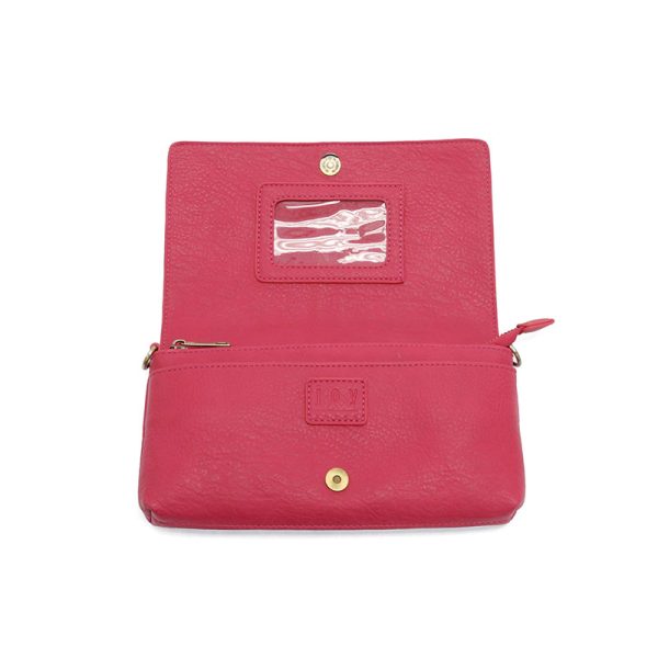 EVERLY ORGANIZER FLAP CROSSBODY - BRIGHT PINK