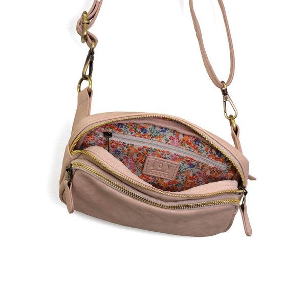 KYLIE DOUBLE ZIP SLING/BELT BAG - SOFT PINK