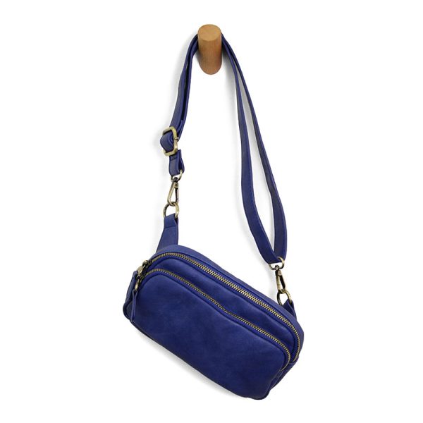 KYLIE DOUBLE ZIP SLING/BELT BAG - COBALT