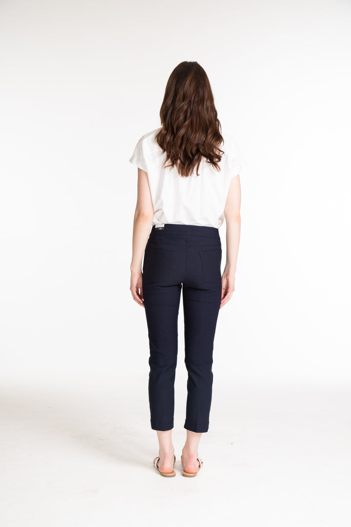 PULL ON CROP PANT W/POCKETS - MIDNIGHT