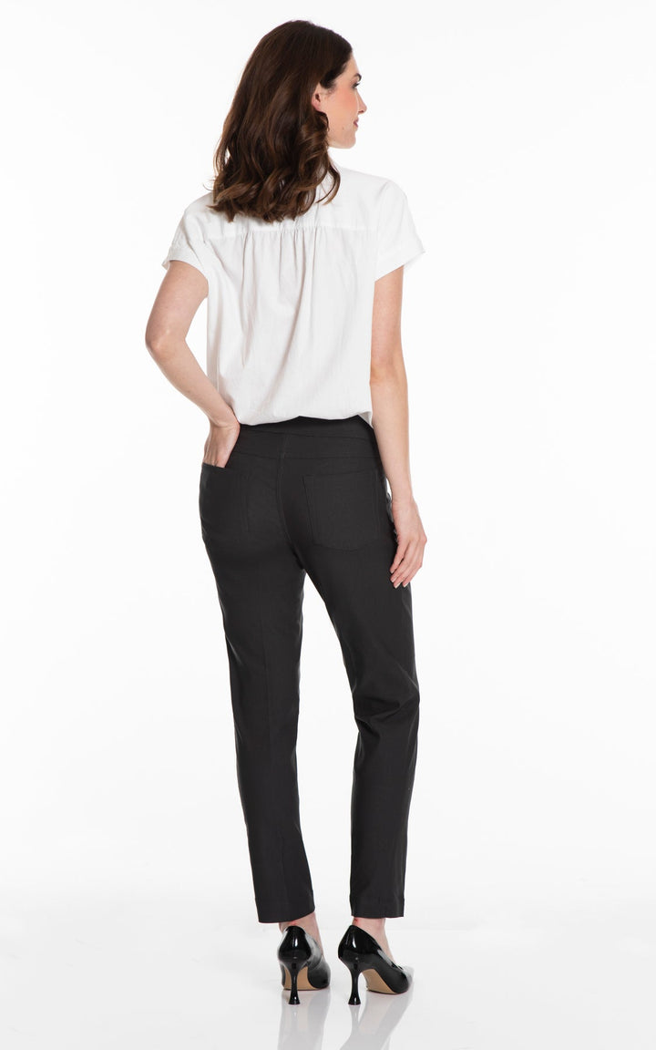 PULL ON ANKLE PANT WITH POCKETS - DEEP CHARCOAL