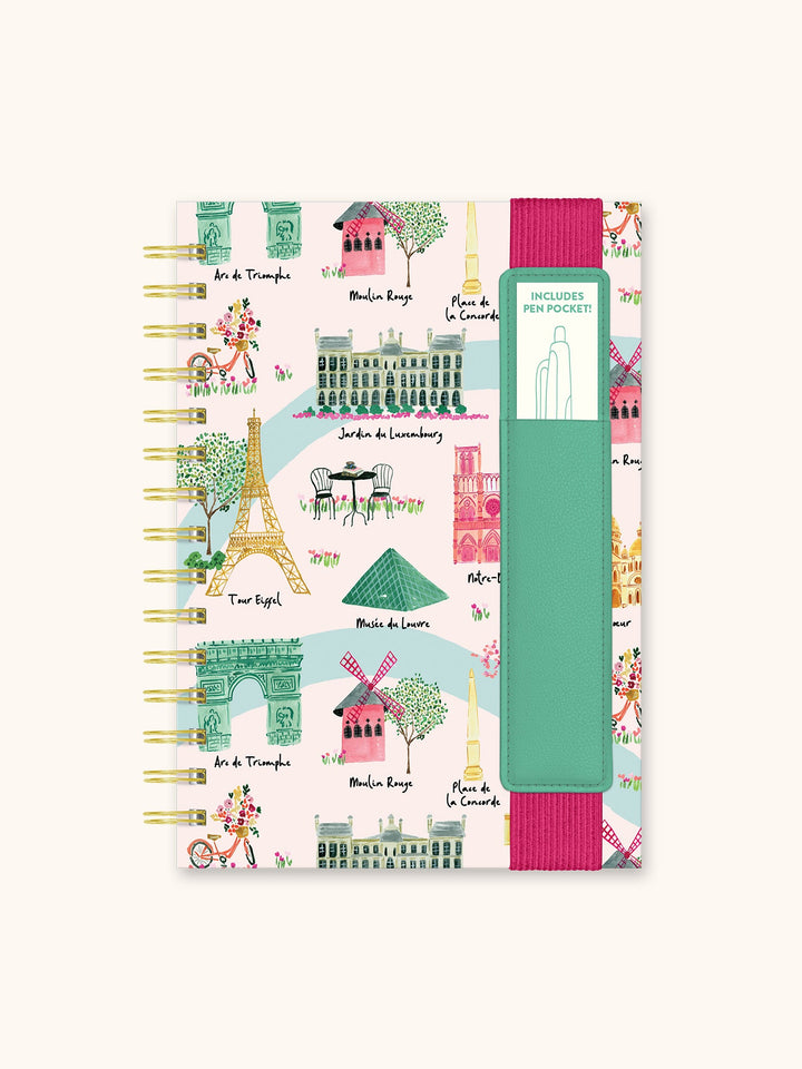 OLIVER NOTEBOOK WITH PEN POCKET - SIGHTS OF PARIS