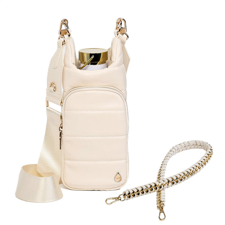 CROSSBODY VEGAN LEATHER HYDROBAG W/STRAP BUNDLE - IVORY