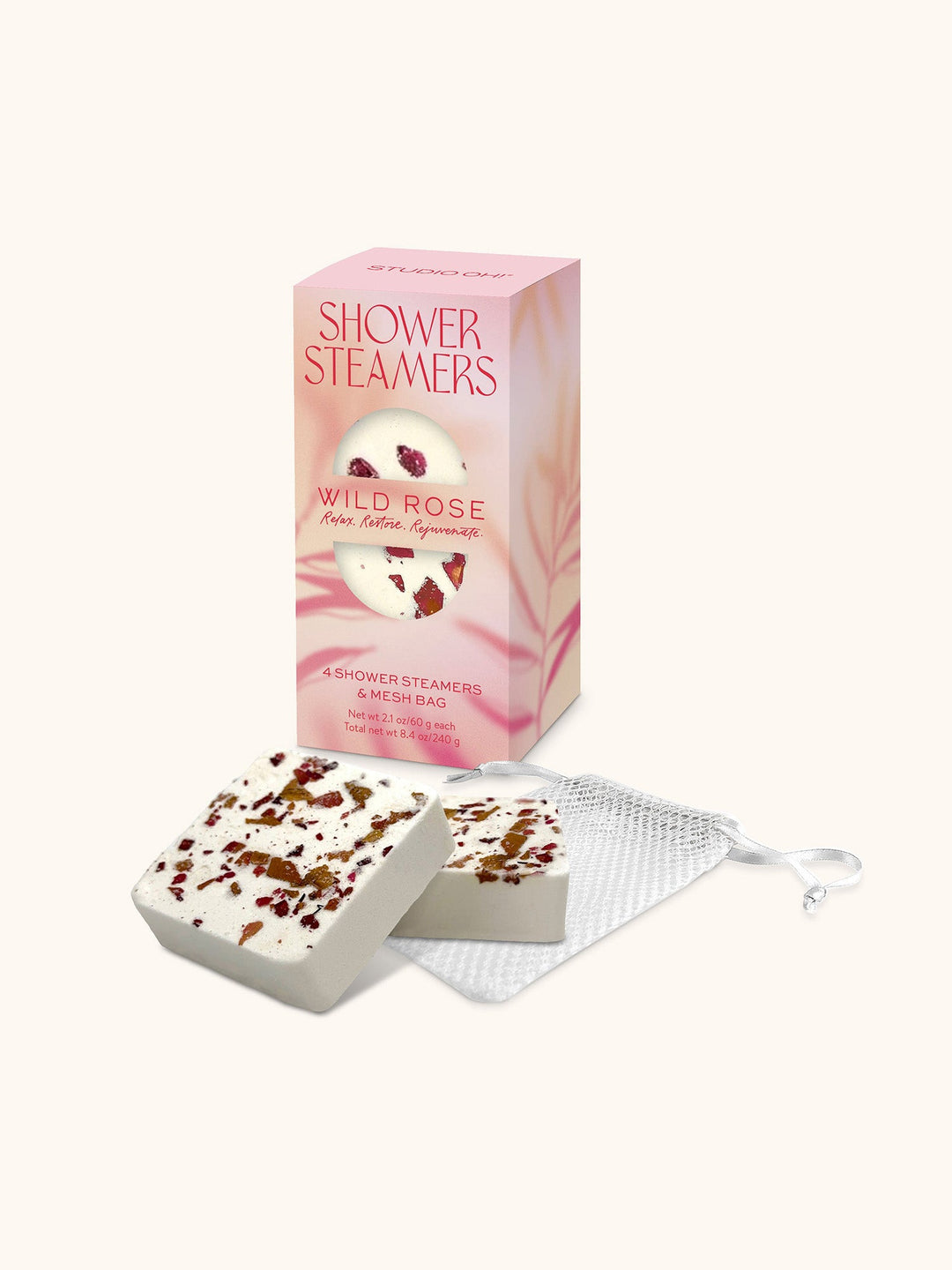 SHOWER STEAMERS (4) W/MESH BAG - WILD ROSE BLOOMS