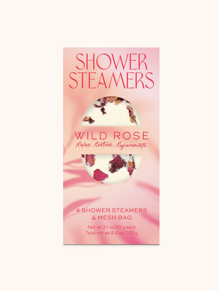 SHOWER STEAMERS (4) W/MESH BAG - WILD ROSE BLOOMS