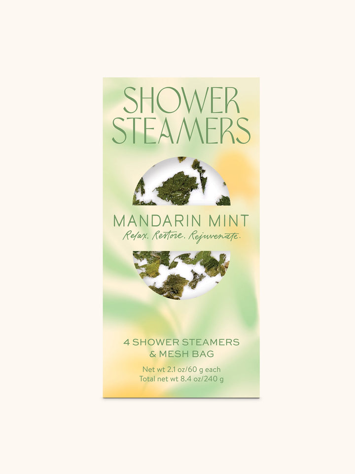 SHOWER STEAMERS (4) W/MESH BAG - MANDARIN MINT