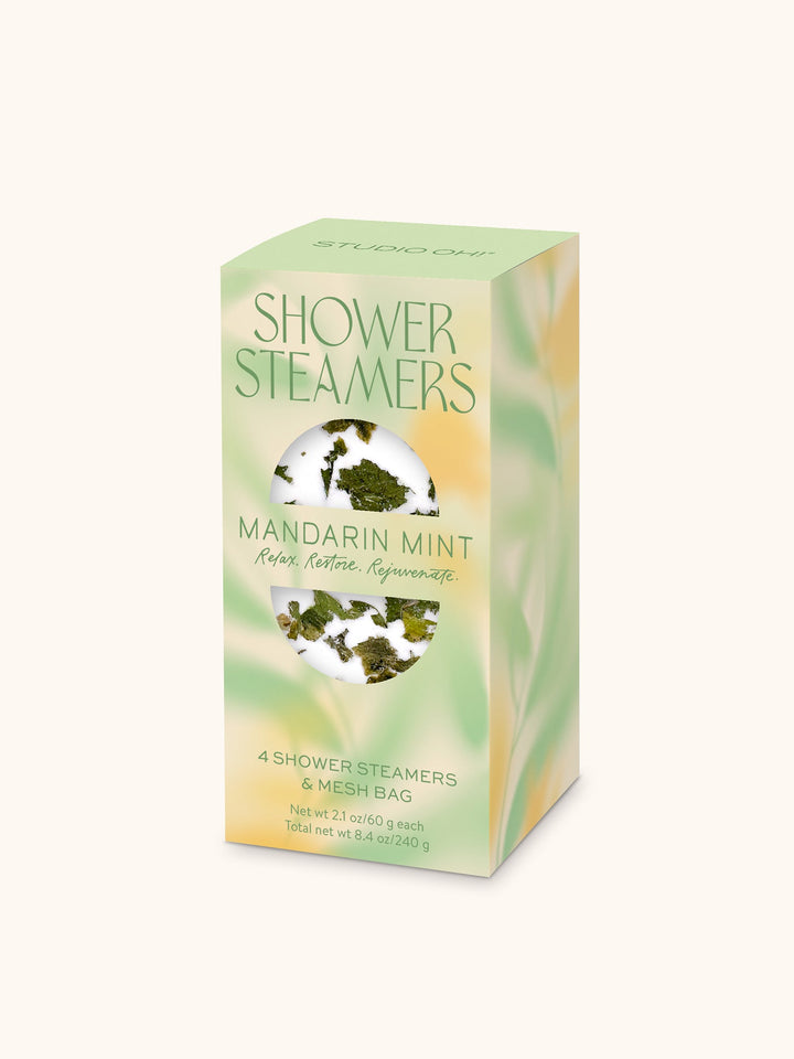 SHOWER STEAMERS (4) W/MESH BAG - MANDARIN MINT