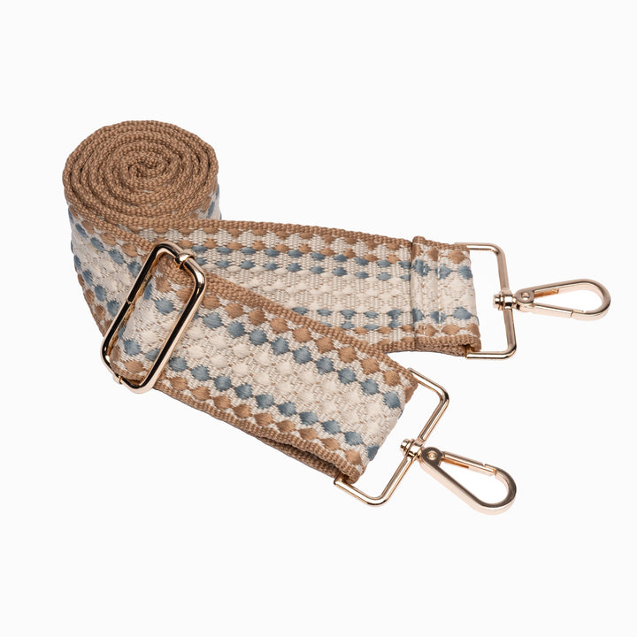 CROSSBODY HYDROBAG W/CAMEL PATTERNED STRAP - CAMEL