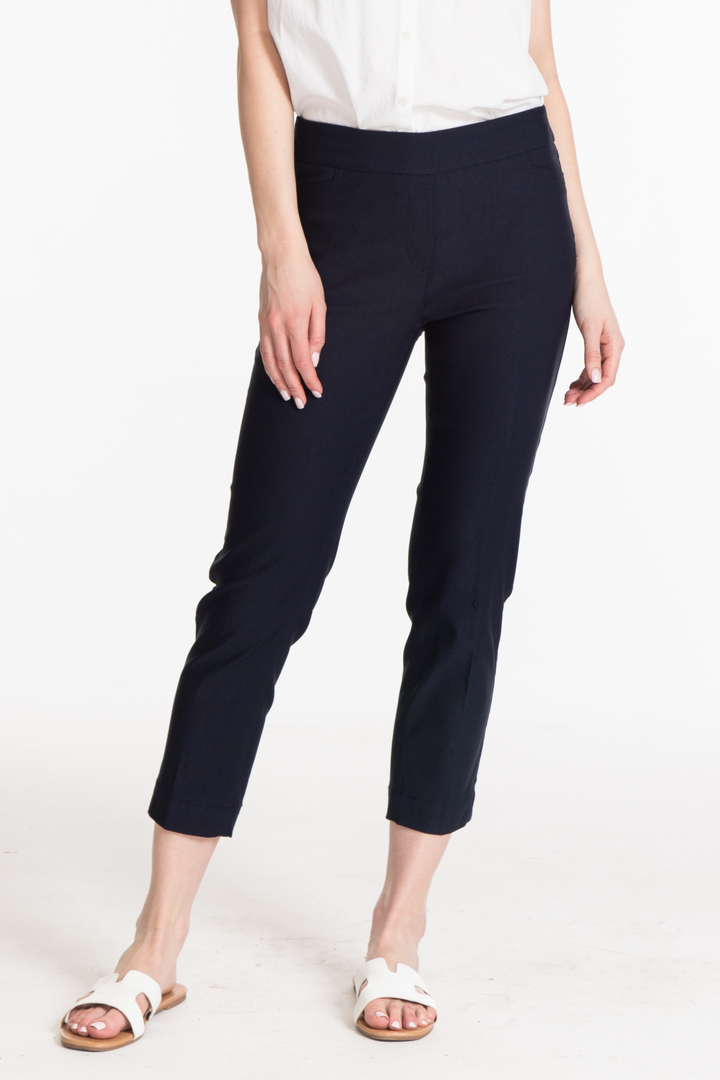 PULL ON CROP PANT W/POCKETS - MIDNIGHT