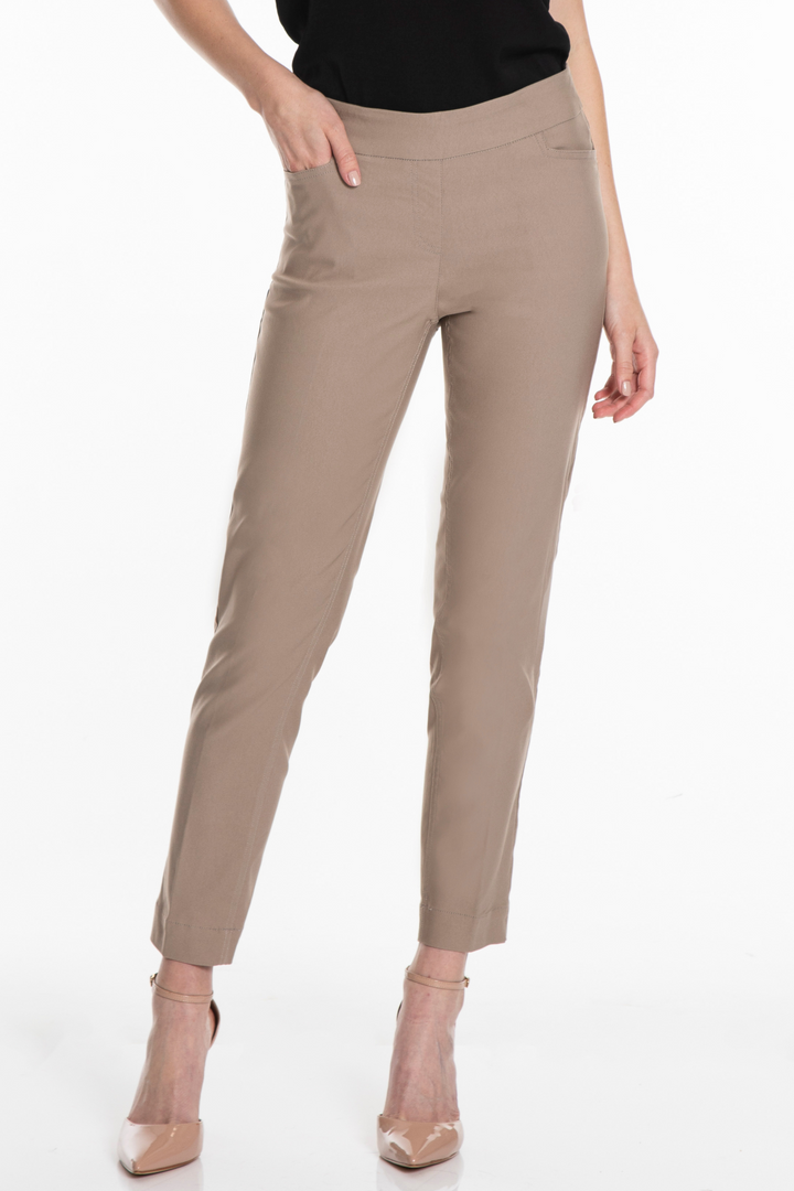 PULL ON ANKLE PANTS W/POCKETS - TRUFFLE