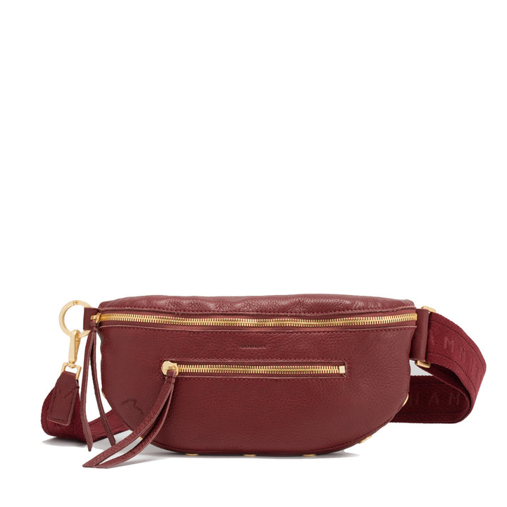 HAMMITT CHARLES CROSSBODY MEDIUM - CHERRYWOOD PEBBLE/BRUSHED GOLD