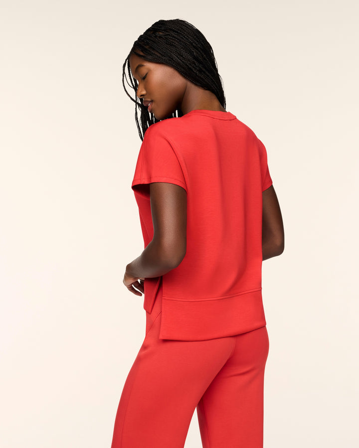 SPANX AIRESSENTIALS CREWNECK TEE- LIP STAIN